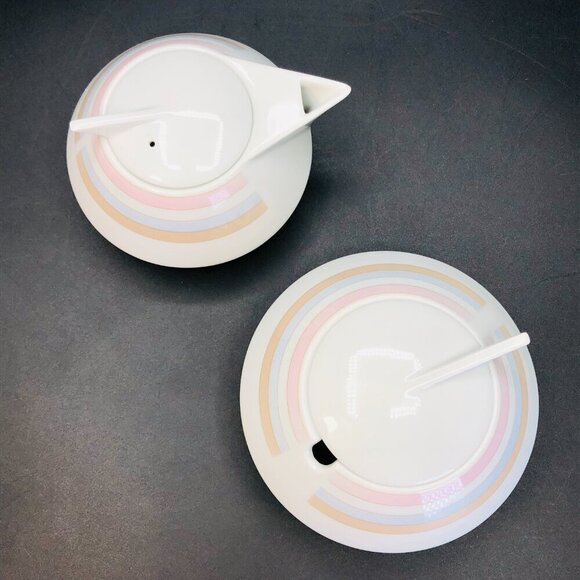 Vintage Ranmaru Tempo PEONY Creamer Sugar Set - Japan - Mid Century - RARE - Picture 3 of 10